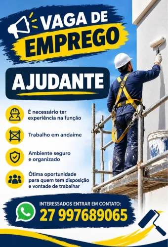 Vaga de emprego - AJUDANTE 