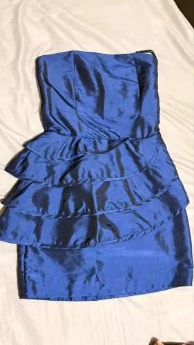 Vestido azul festa juvenil