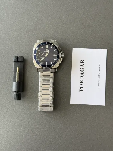 Relógio masculino grande robusto em aço inox à prova d?água 
