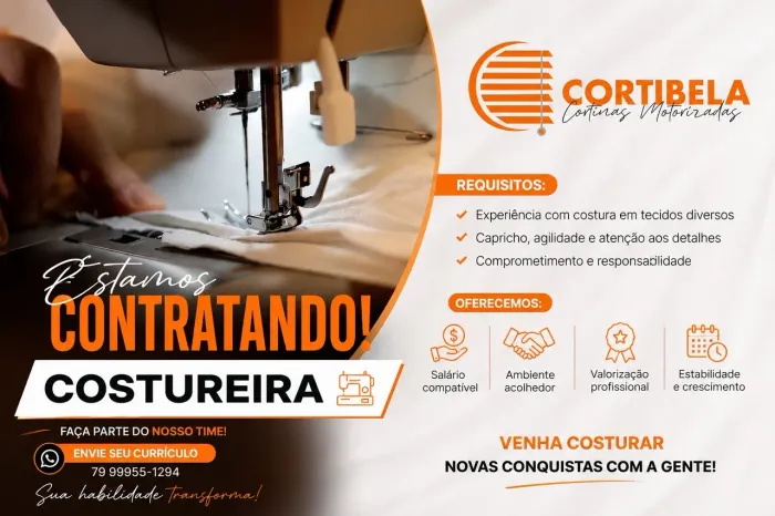 VAGA: AUXILIAR DE COSTURA | CORTIBELA