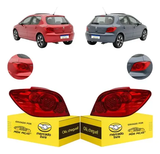 Par Lanterna Traseira Peugeot 307 Hatch 2007 08 09 A 2012 Ambos Lados