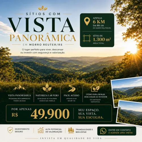 Sítio de 1.300m2 em Morro Reuter/RS