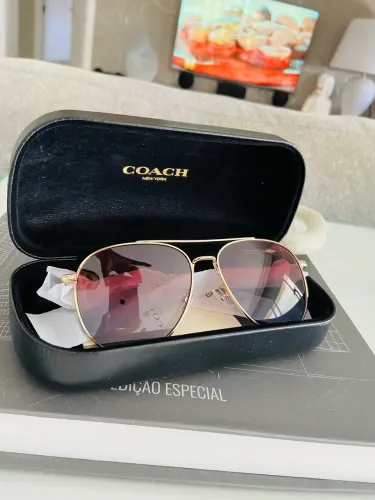 Óculos de sol Coach Aviador original - dourado 