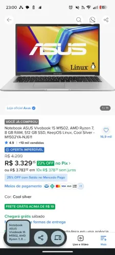 Notebook Asus Vivobook