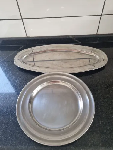 Conjunto de 2 bandejas de inox