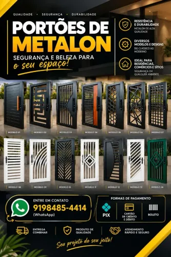 Portões de Metalon modernos