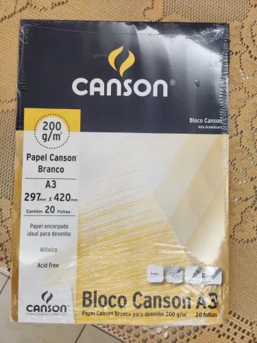 Bloco de papel Canson 200g/m² tamanho A3