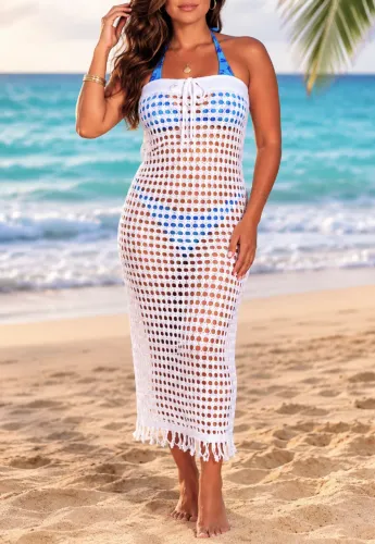 Saída de Praia em Tricô Branco Premium