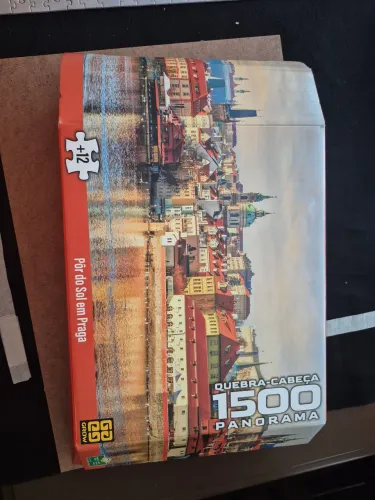 Quebra cabeca grow 1500pcs panorama - por do sol em praga 