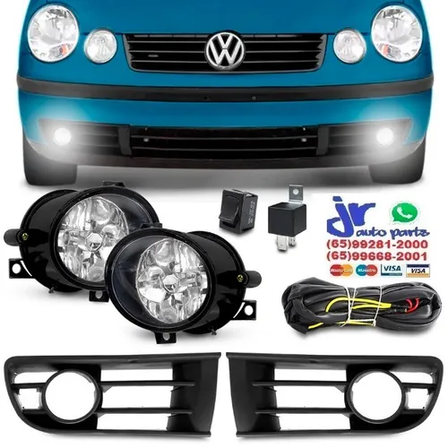 Kit Farol Milha Polo Hatch Sedan 2003 2004 2005 2006 Neblina Auxiliar