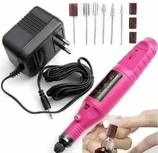 Micro Nail Drill portátil Caneta Rosa 20.000 Rpm Manicure Nova