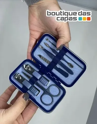 Kit manicure 7 peça portátil de bolso e viajem conjunto cortador mão unha e pé LE-1926