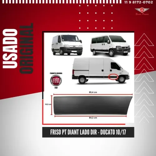 Friso porta dianteira lado direito - ducato 2010 a 2017