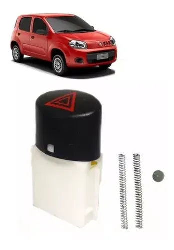 Botão para Acionar Pisca Alerta Fiat Palio - Uno - Fiorino (Preto)*