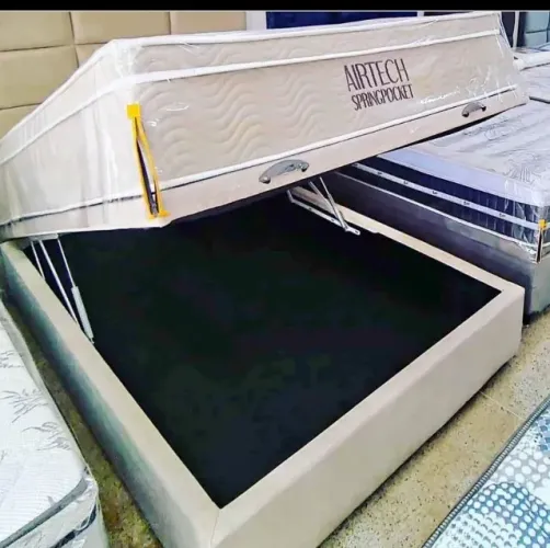 cama box bau ortobom / molas ensacadas calchao de 25 cm