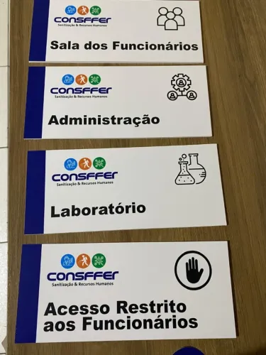 Placa de sinalização de setores