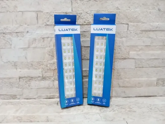 Kit 2 Luminárias de Emergência 30 Leds Bivolt Recarregável Luatek
