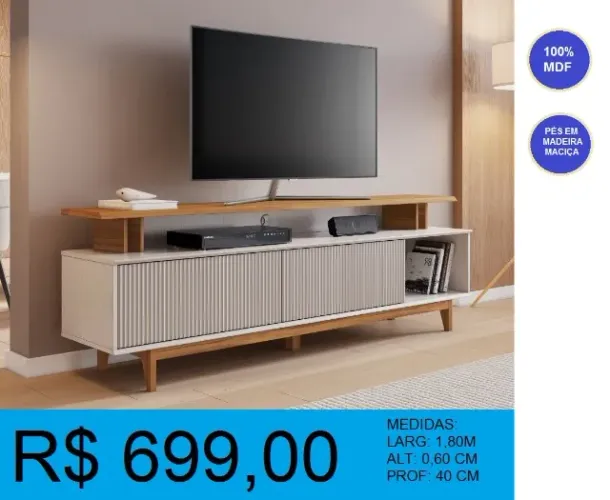 Rack bancada ripada Off White - Entrega e montagem GRATIS