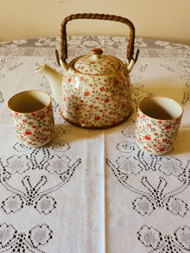 vintage - conjunto para chá tradicional oriental em porcelana chinesa