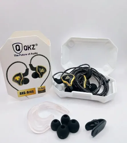Fone de Ouvido QKZ AK6-Ares Retorno de Palco Com Microfone Preto ou Branco