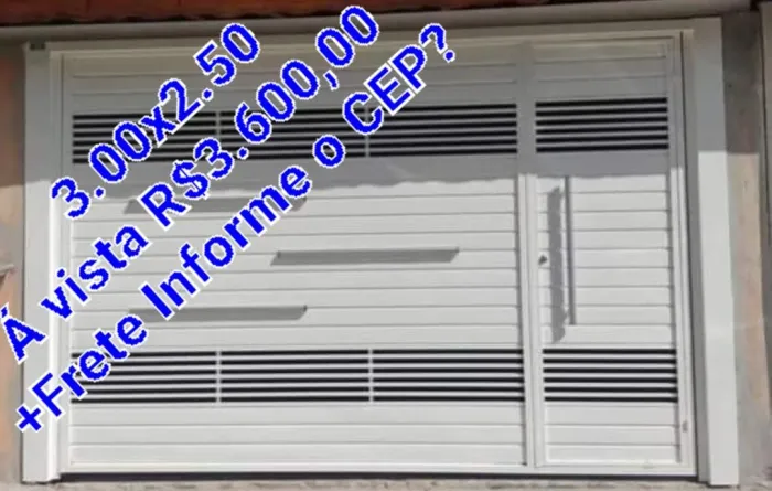 Portão Basculante Ferro Galvanizado Promoção 3.00 /4.00/5.00 Informe a Medida 