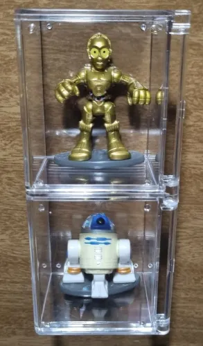 Combo: R2-D2 e C3-PO - Imaginext (*Obs: Acompanham duas caixas de acrílico
