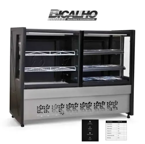 Vitrine Estufa e refrigerada para confeitaria Polar 1.50mt - Nova