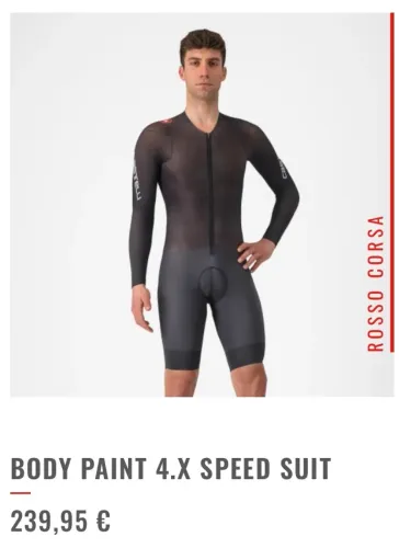 Speed Suit Castelli Body Paint 4.X tam XL