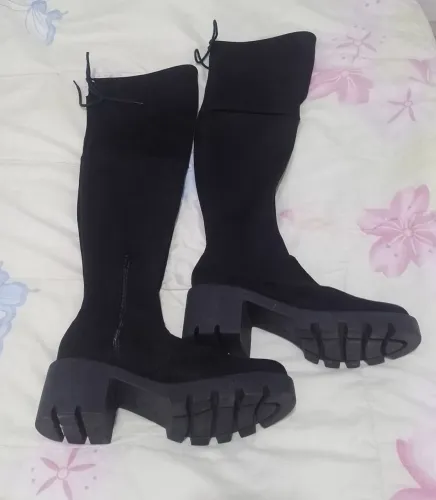 Bota Over Knee Tratorada Preta