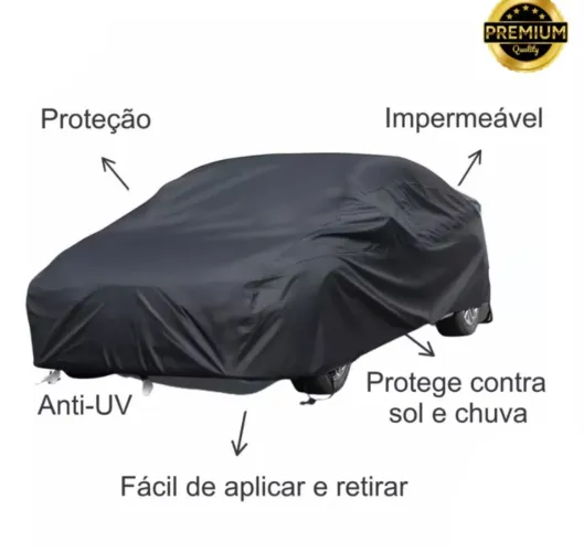 Capa de proteção de carro forrada courino proteção total contra sol e chuva