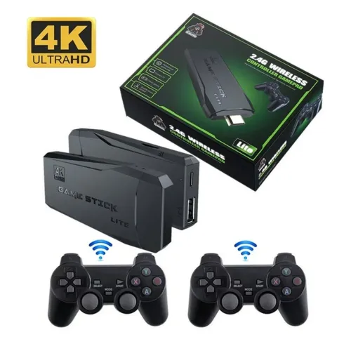 Video Game Stick Lite 4k Jogos Retro Clássicos + 2 Controles