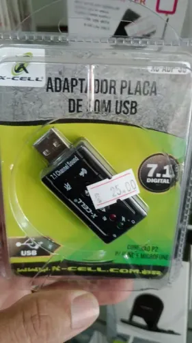 Adaptador Placa de Som USB 7.1