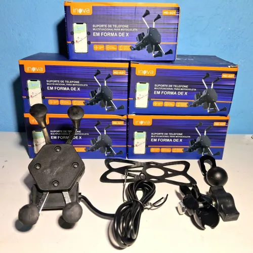 Suporte e carregador usb para celular moto
