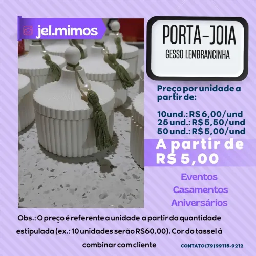 Porta-Joia Gesso Lembrancinha