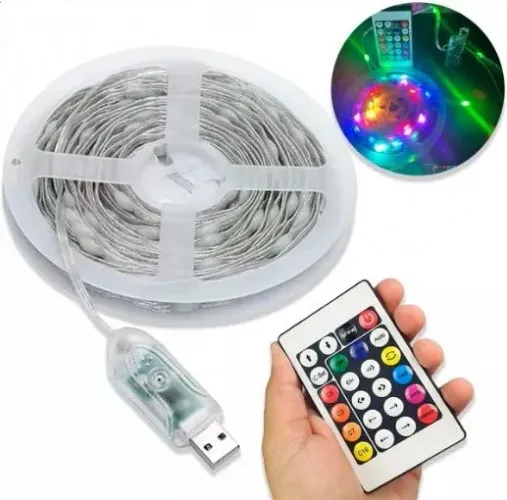 Fita Fio de Led 10 metros Luz de Cobre RGB USB com Bluetooth