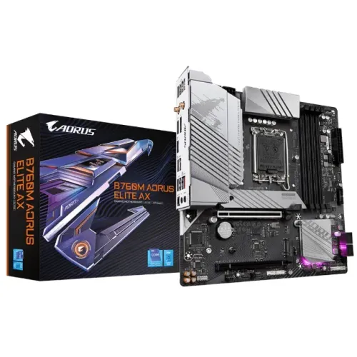 Placa Mãe LGA1700 B760 DDR5 12ª/13ª/14ª Geração Gigabyte Elite AX Wi-Fi - WZetta