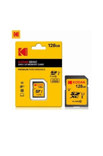 CARTÃO DE MEMORIA 128GB SD 100MBPS A1 4K V30 U3 SDXC CLASSE 10 KODAK