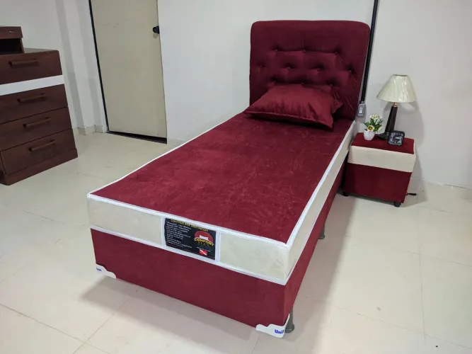 Cama box, colchão solteiro. Fábrica própria