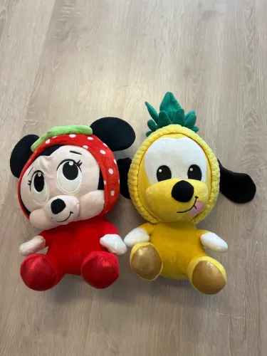 Coleção pelúcias frutas Minnie e Pluto