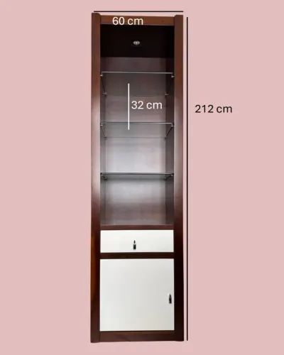 Rack para TV e Estante para livros de madeira maciça Imbuia da Líder Interiores