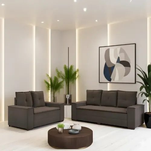 Sofá 2 e 3 lugares Madri Marrom