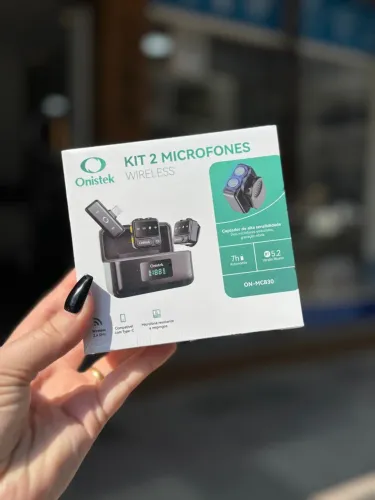Kit 2 Microfones Wireless Tipo C 7H de Autonomia