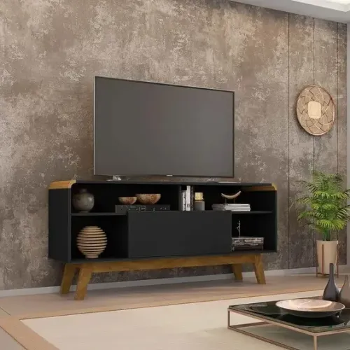 Rack Bancada Tv Até 55'' Lazuli 1 Porta - FAZEMOS ENTREGA  E MONTAGEM!