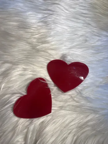 Par de Corações Vermelho - acrílico