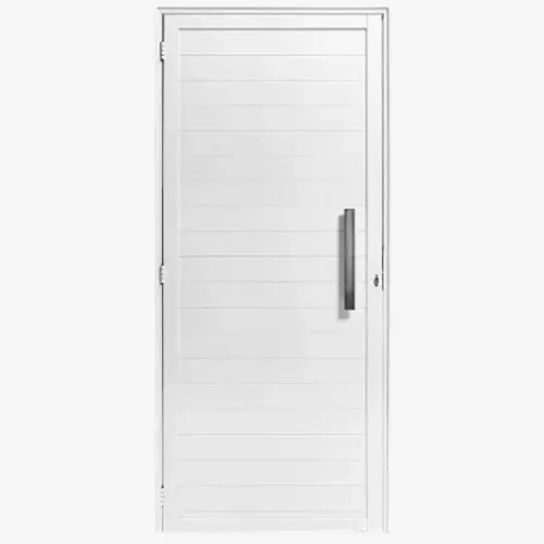 Porta Lambril 2,10x80 L-25 no alumínio Branco c/puxador