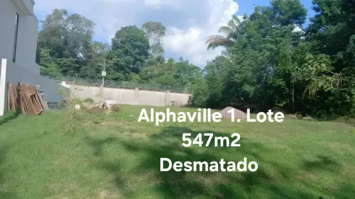 Alphaville 1, vendo Excelente Lote DESMATADO com 547m2. Documentação Ok