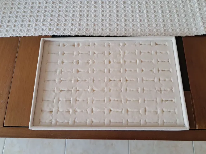 Porta joias veludo bege - 30x20cm