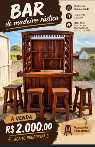 Bar de madeira rústica