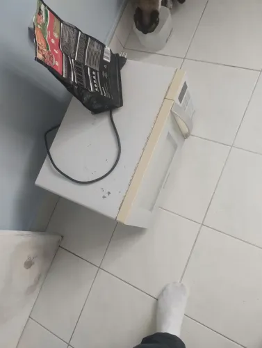 Microondas danificado esmalte interno