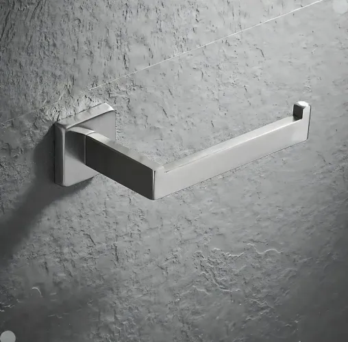 Kit de Acessórios Banheiro 4 Peças Aço Inox Escovado Quadrado